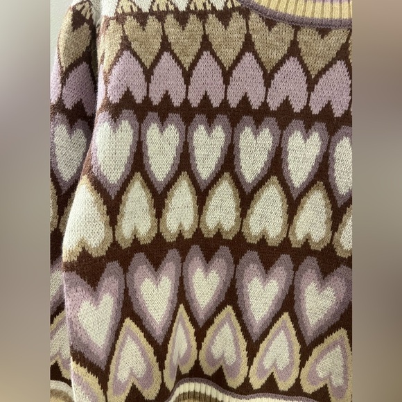 NWT, Listicle V DAY Full of Heart Mock Neck Puff Sleeve Knit Sweater - Picture 4 of 8